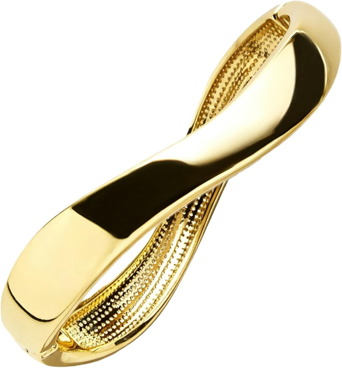 Smooth hinged bangle bracelet stamped 14K GF on the inner band