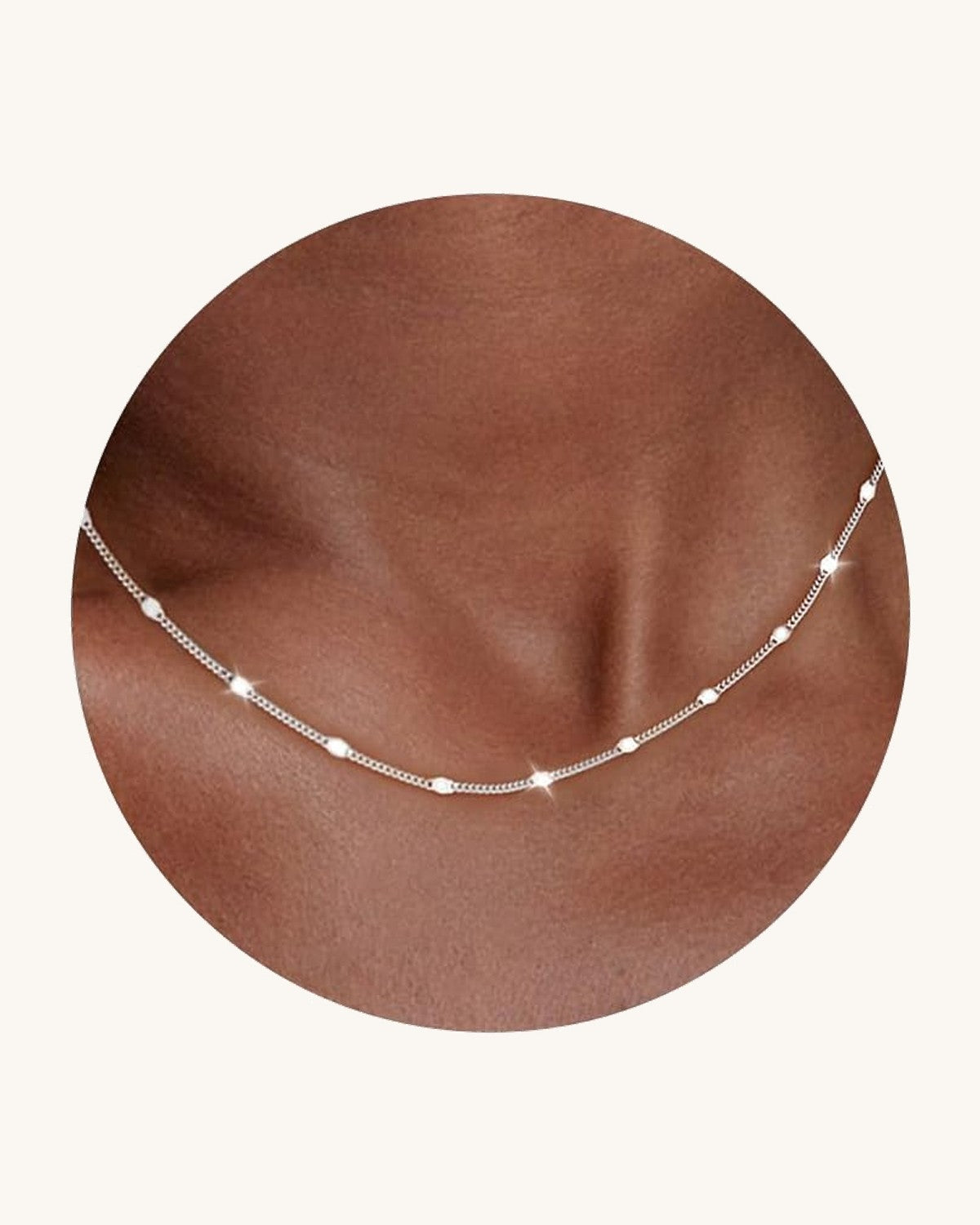 Slim satellite chain necklace with small beads spaced along it